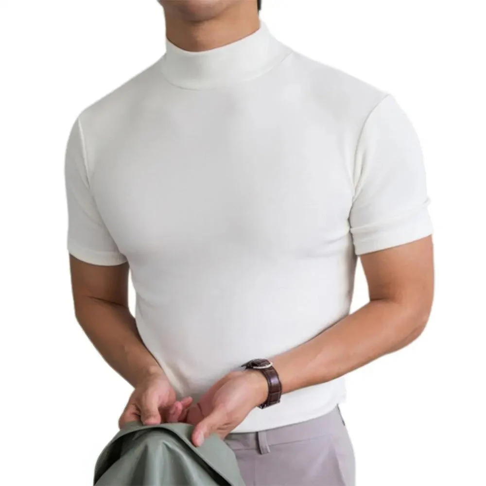 Atmungsaktiver Herren Rollkragenshirt Kurzarm