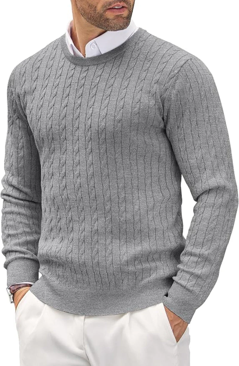 Herren Slim Fit Feinstrick-Pullover mit Rundhalsausschnitt - Image 11