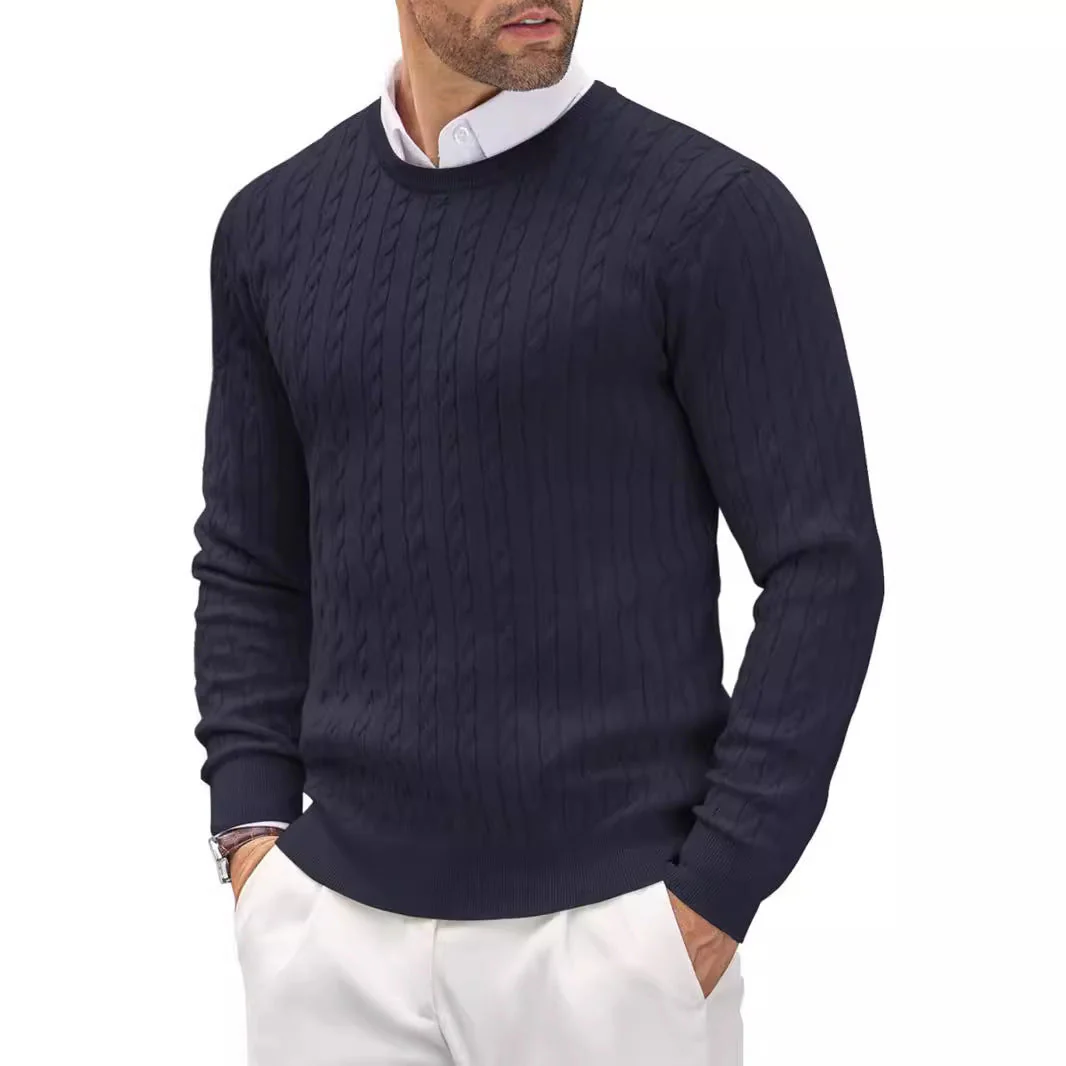 Herren Slim Fit Feinstrick-Pullover mit Rundhalsausschnitt - Image 8
