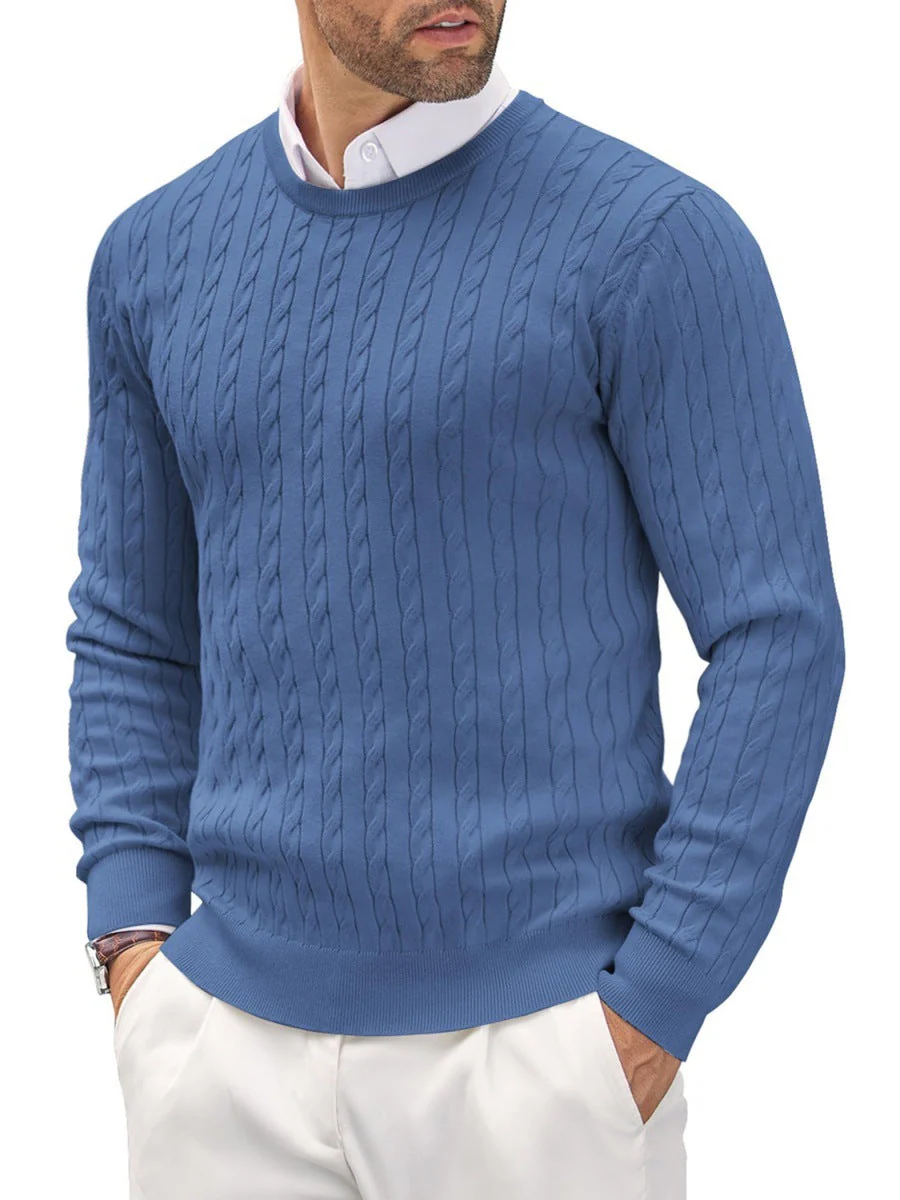 Herren Slim Fit Feinstrick-Pullover mit Rundhalsausschnitt - Image 9