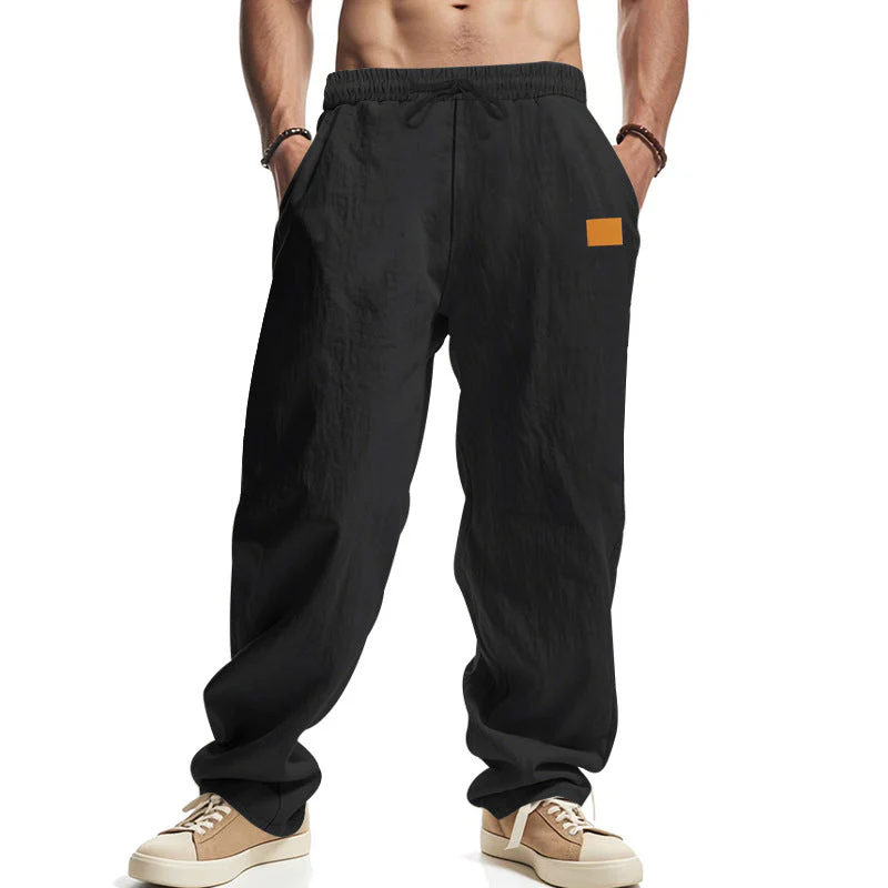 Baumwoll-Leinen Herren Freizeithose mit Gummibund - Image 3