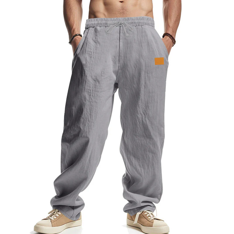 Baumwoll-Leinen Herren Freizeithose mit Gummibund - Image 4