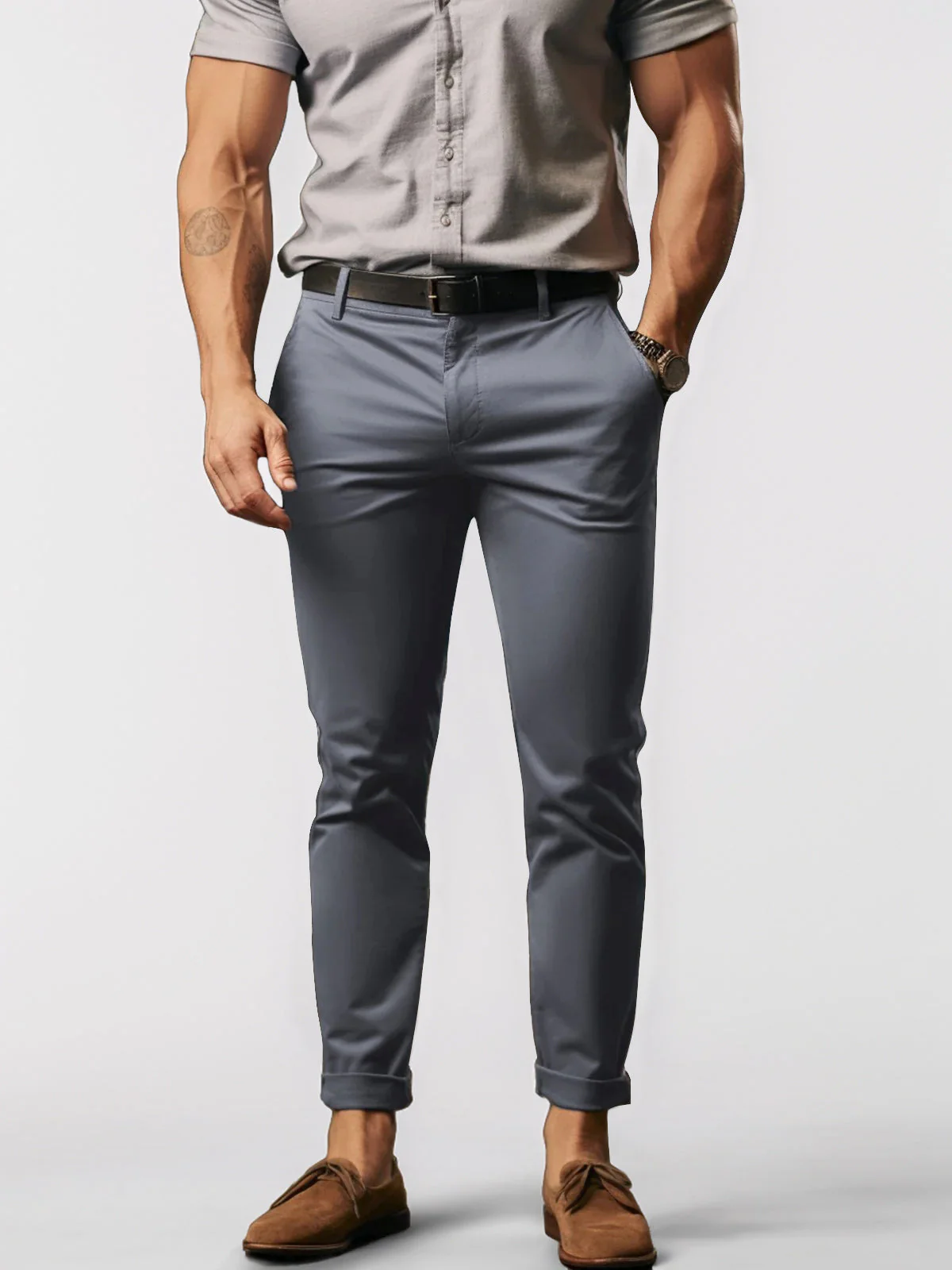 Hochwertige, dehnbare Herren-Chino-Hose aus pflegeleichtem Baumwoll-Mischgewebe - Image 6