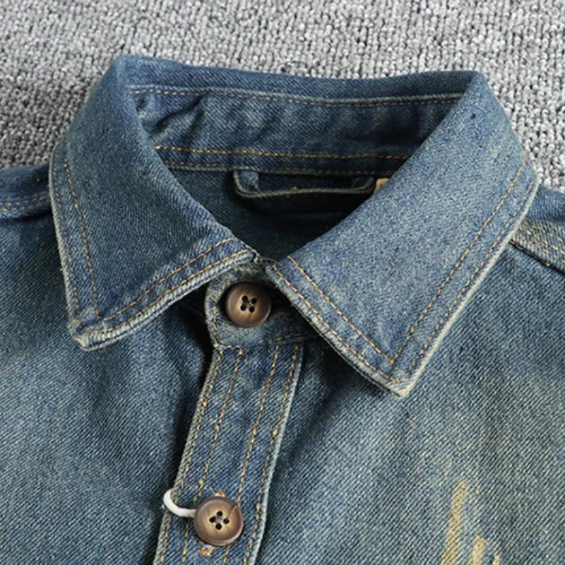 Used Look Denim Herren Hemd - Image 3
