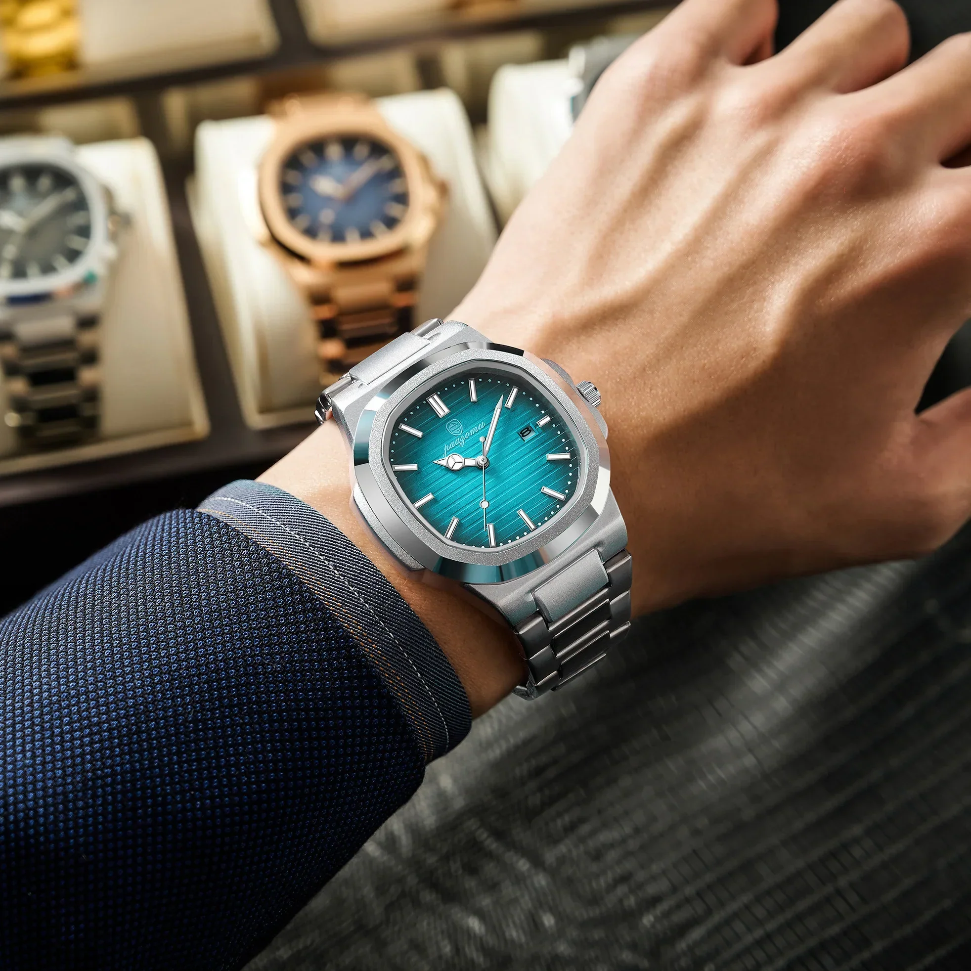 Elegante Herren Edelstahl Armbanduhr - Image 3