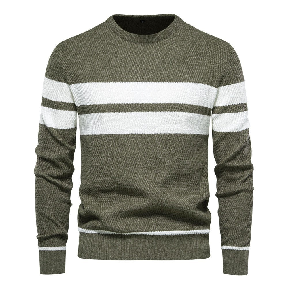 Herren Streifenpullover mit Rundhals - Klassisch Modern - Image 5