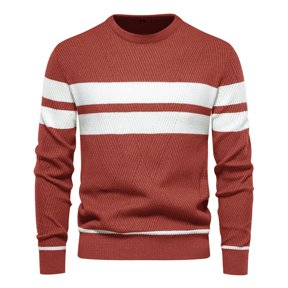 Herren Streifenpullover mit Rundhals - Klassisch Modern - Image 6