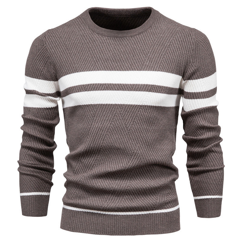 Herren Streifenpullover mit Rundhals - Klassisch Modern - Image 7