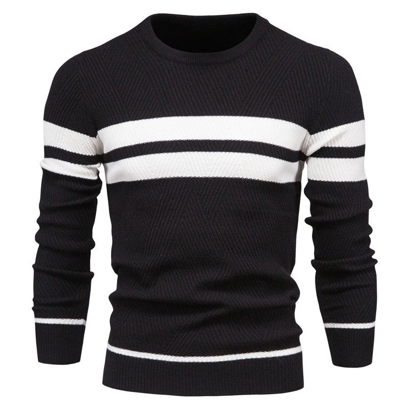 Herren Streifenpullover mit Rundhals - Klassisch Modern - Image 9