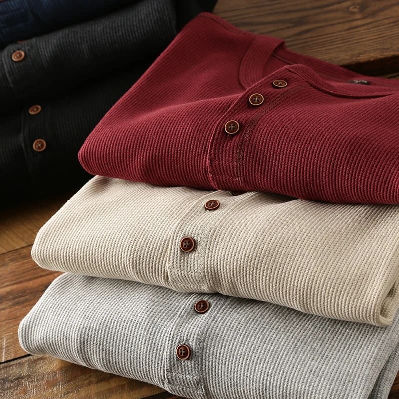 Klassisches Herren Henley Langarmshirt - Image 10