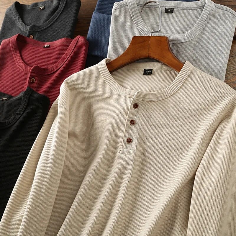 Klassisches Herren Henley Langarmshirt - Image 12