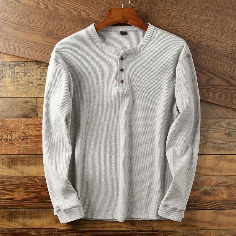 Klassisches Herren Henley Langarmshirt - Image 3