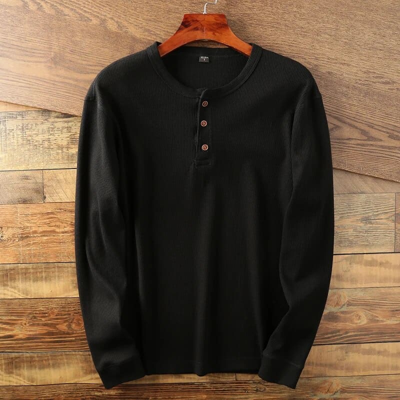 Klassisches Herren Henley Langarmshirt - Image 5