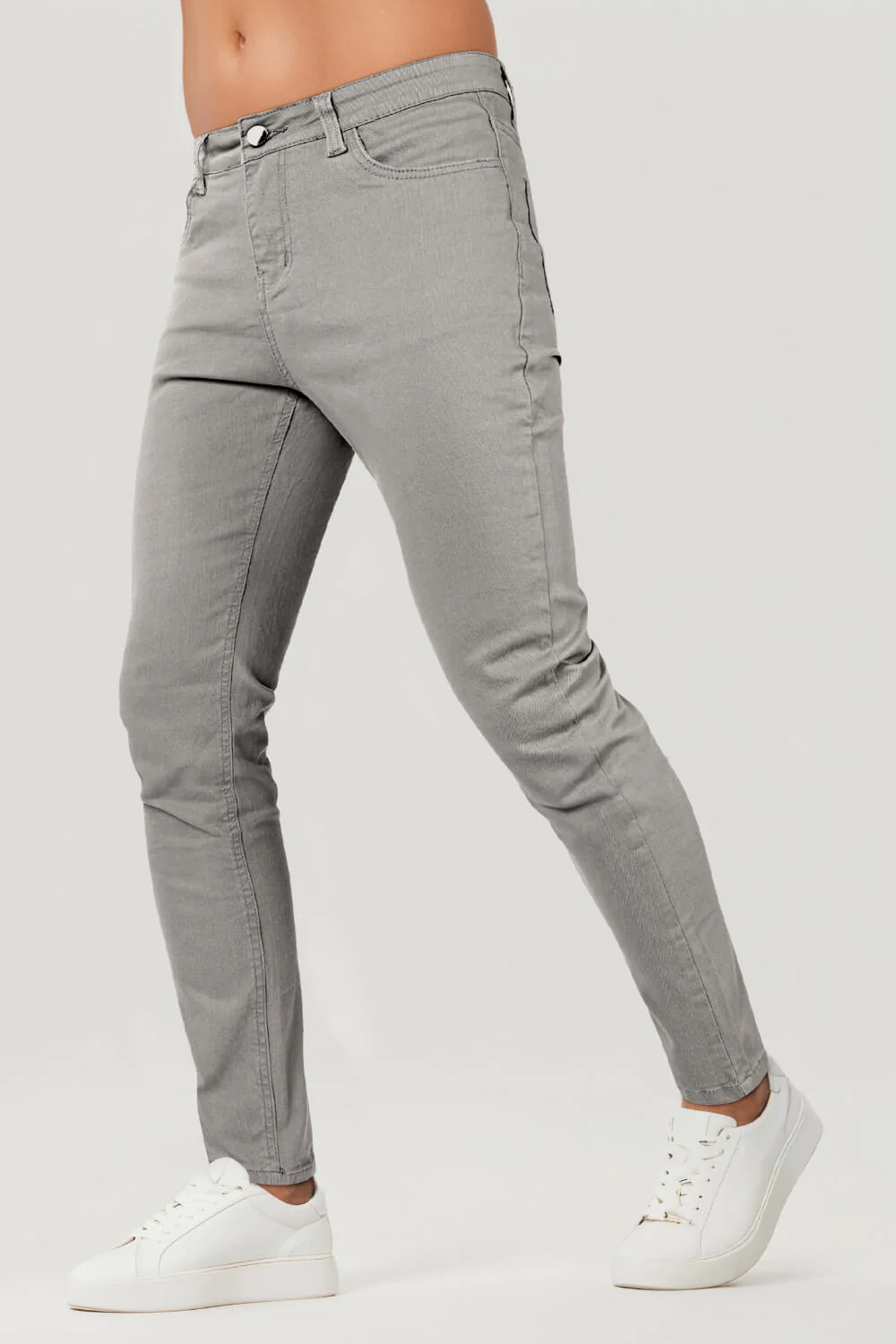 Schmale Hellgraue Herren Jeans - Image 2