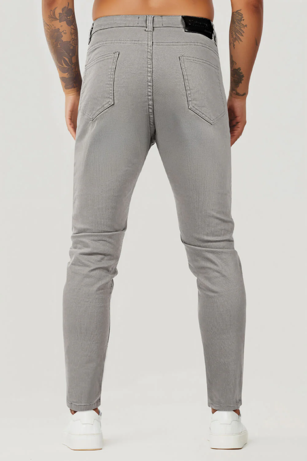 Schmale Hellgraue Herren Jeans - Image 6