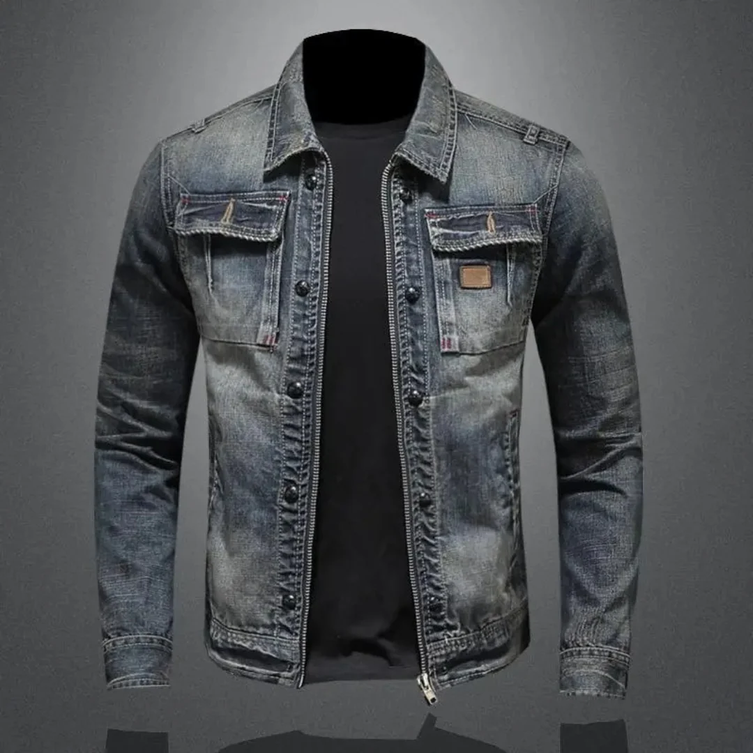 Herren Jeansjacke Klassisch Regular Fit Baumwolle - Image 2