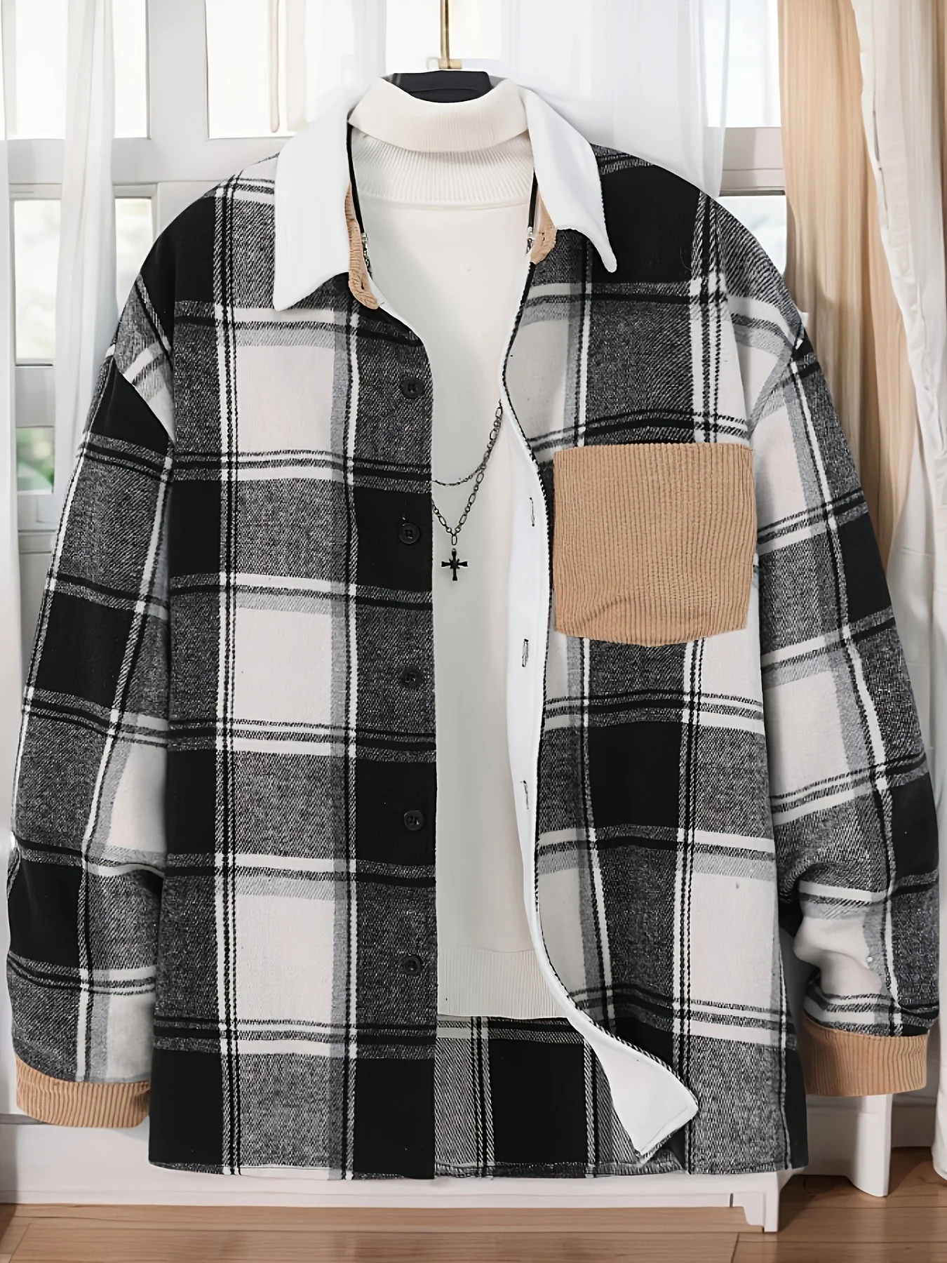 Karierte Lässige Herren Übergangsjacke - Image 4