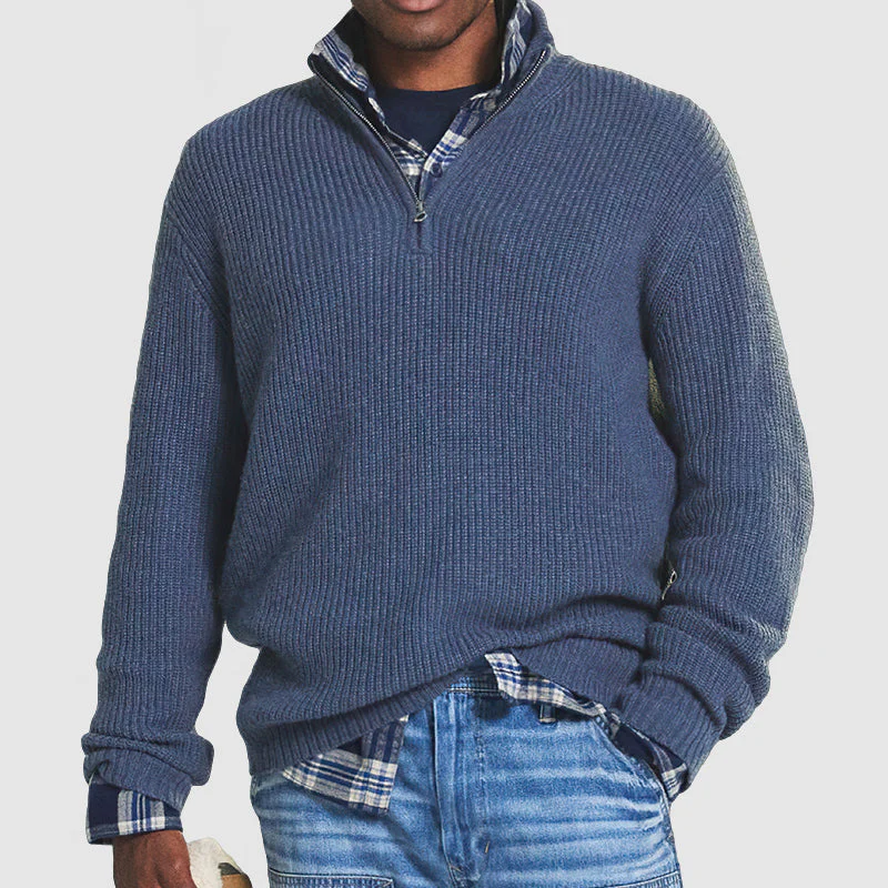 Herren Kaschmir-Pullover im Business-Casual-Stil mit Reißverschluss - Image 8
