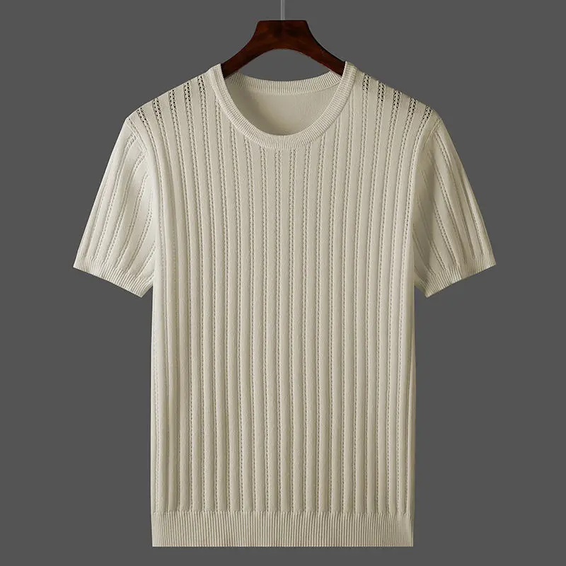 Herren Kurzarm Strick T-Shirt aus Baumwolle - Image 3