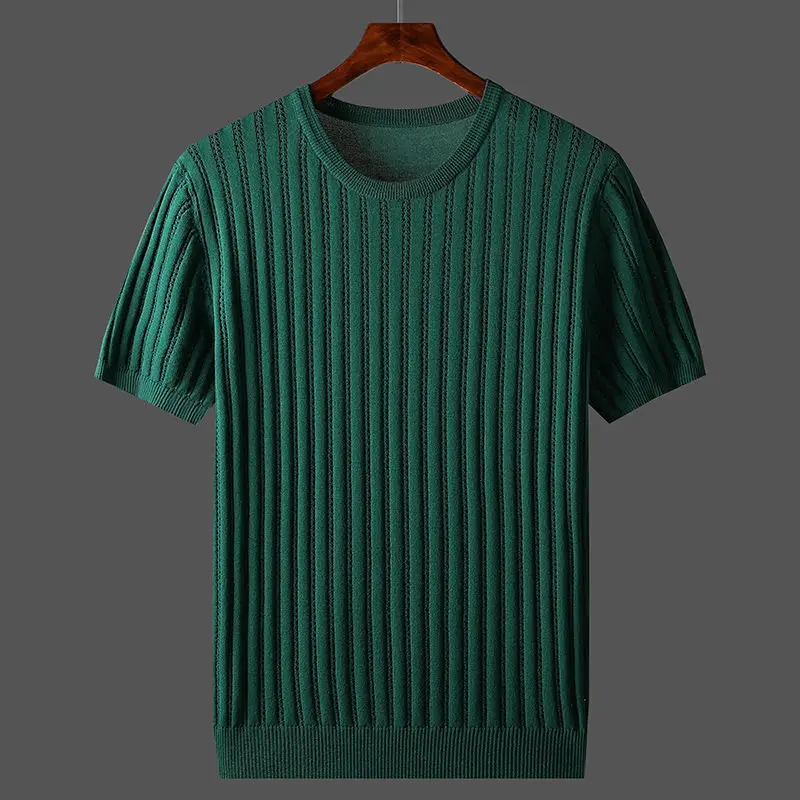 Herren Kurzarm Strick T-Shirt aus Baumwolle - Image 4
