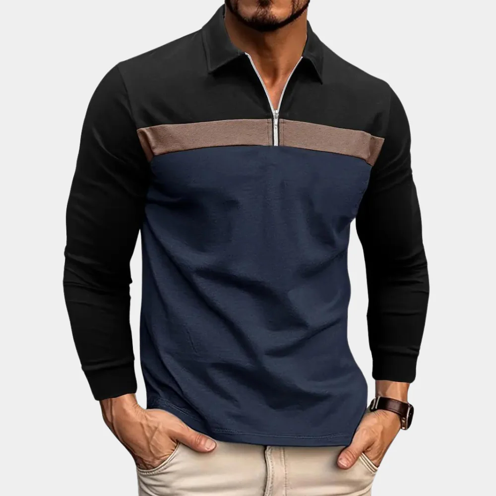 Herren Langarm Poloshirt Baumwolle Komfort-Fit - Image 7
