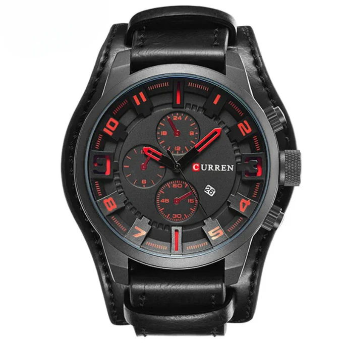 Elegante Herren Chronograph Armbanduhr Leder - Image 7