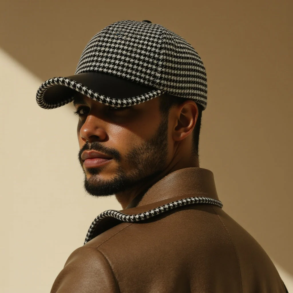 Elegante Herren Leder Schirmmütze - Image 4