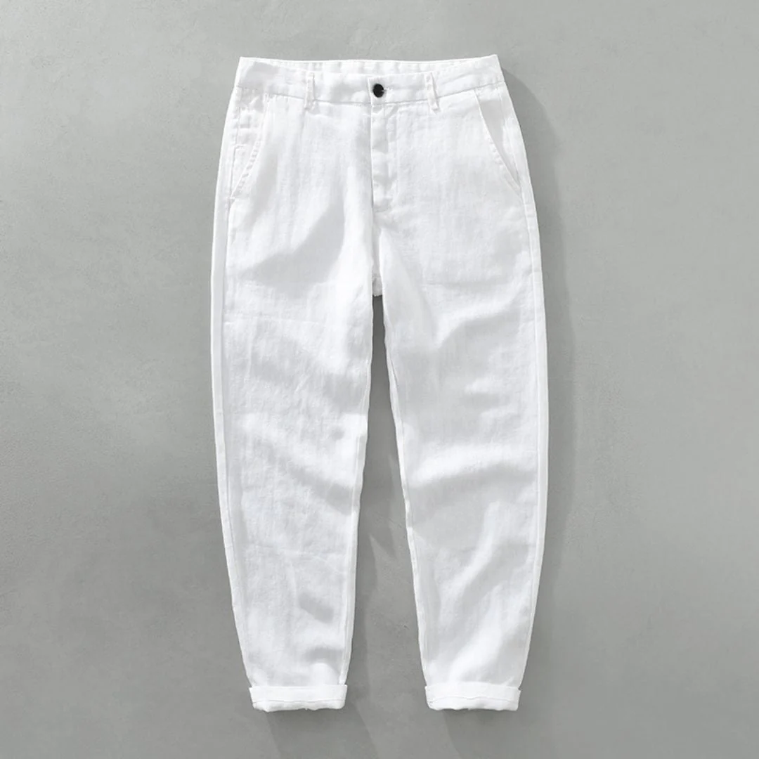 Luftige Leinen Herren Stoffhose - Image 4