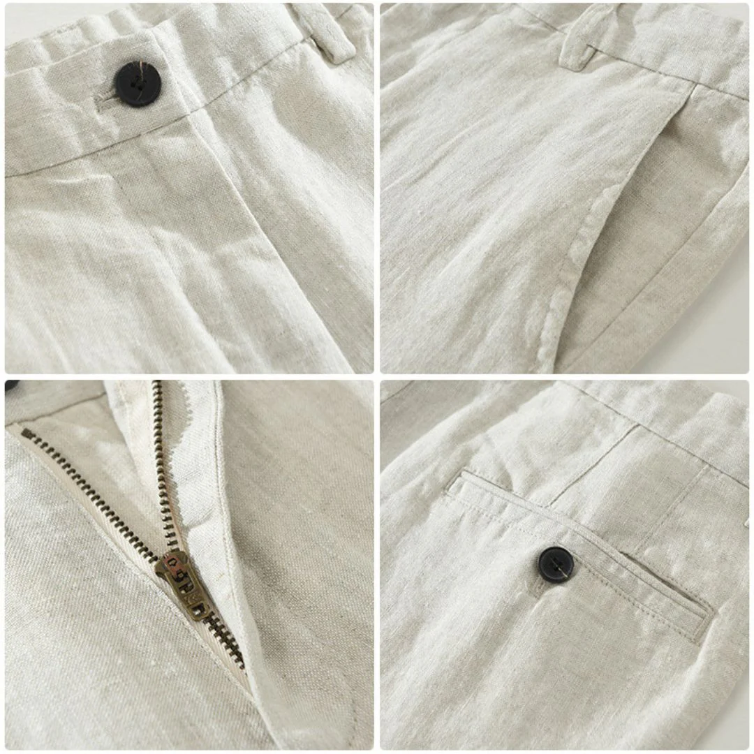 Luftige Leinen Herren Stoffhose - Image 6