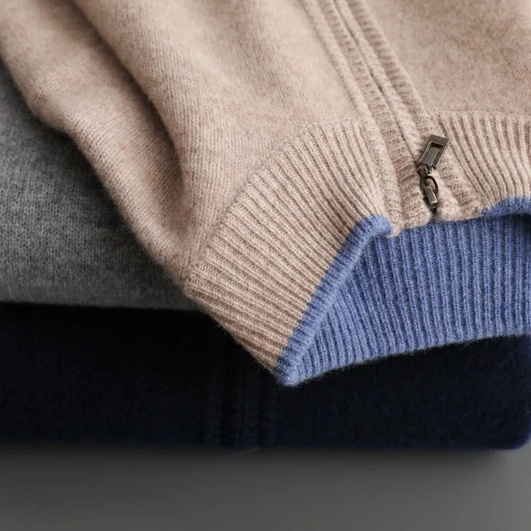 Herren Merino Wolle Strickjacke mit Reißverschluss - Image 11