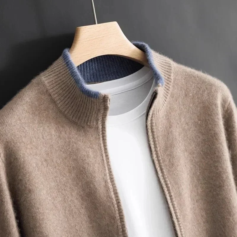Herren Merino Wolle Strickjacke mit Reißverschluss - Image 12
