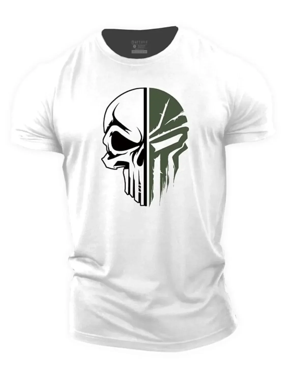 Herren Totenkopf T-Shirt im Military-Stil - Image 3