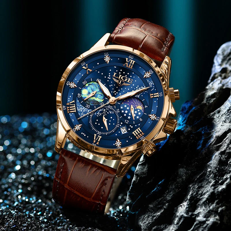 Elegante Herren Mondphasen Armbanduhr - Image 3