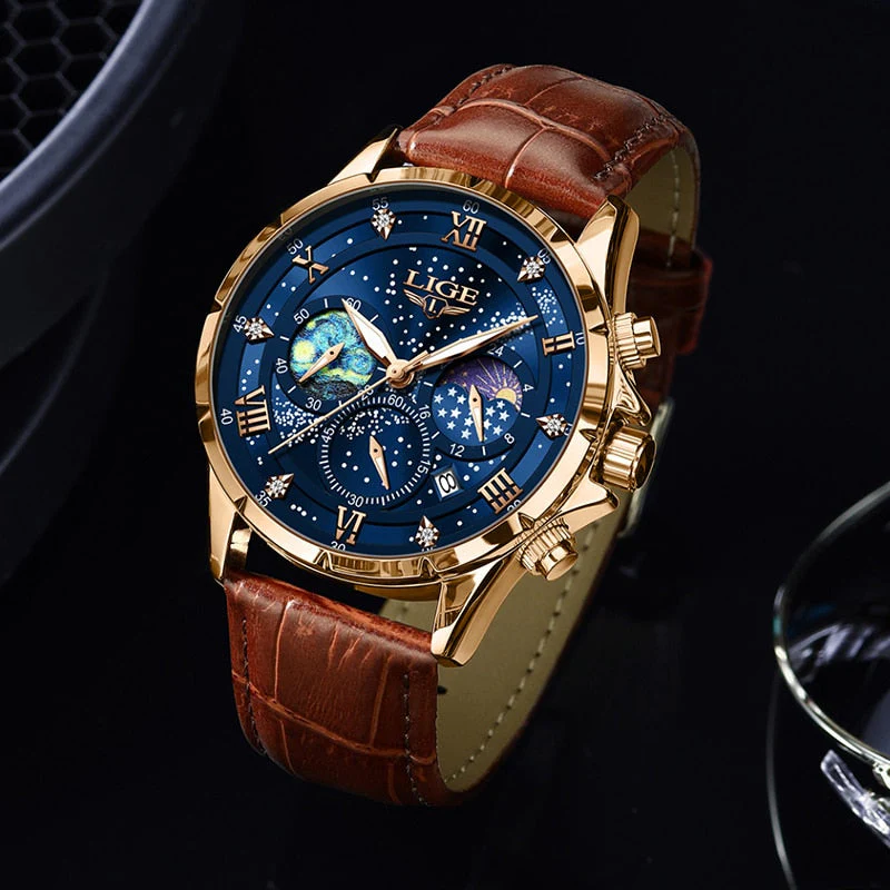 Elegante Herren Mondphasen Armbanduhr - Image 4