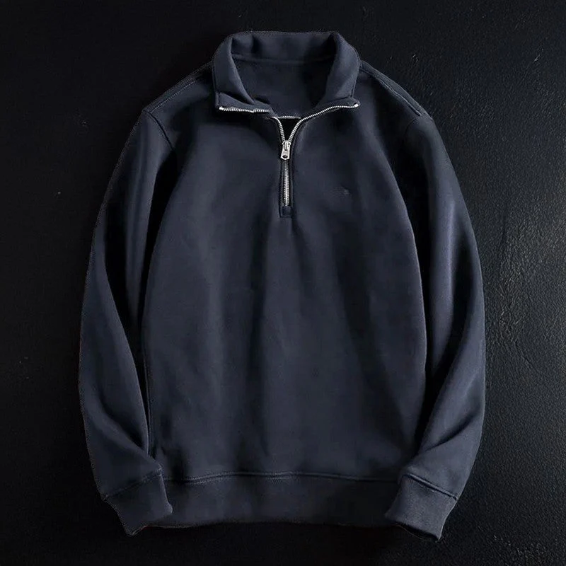 Lässiger Herren Oversize Sweatshirt mit Reißverschluss - Image 3