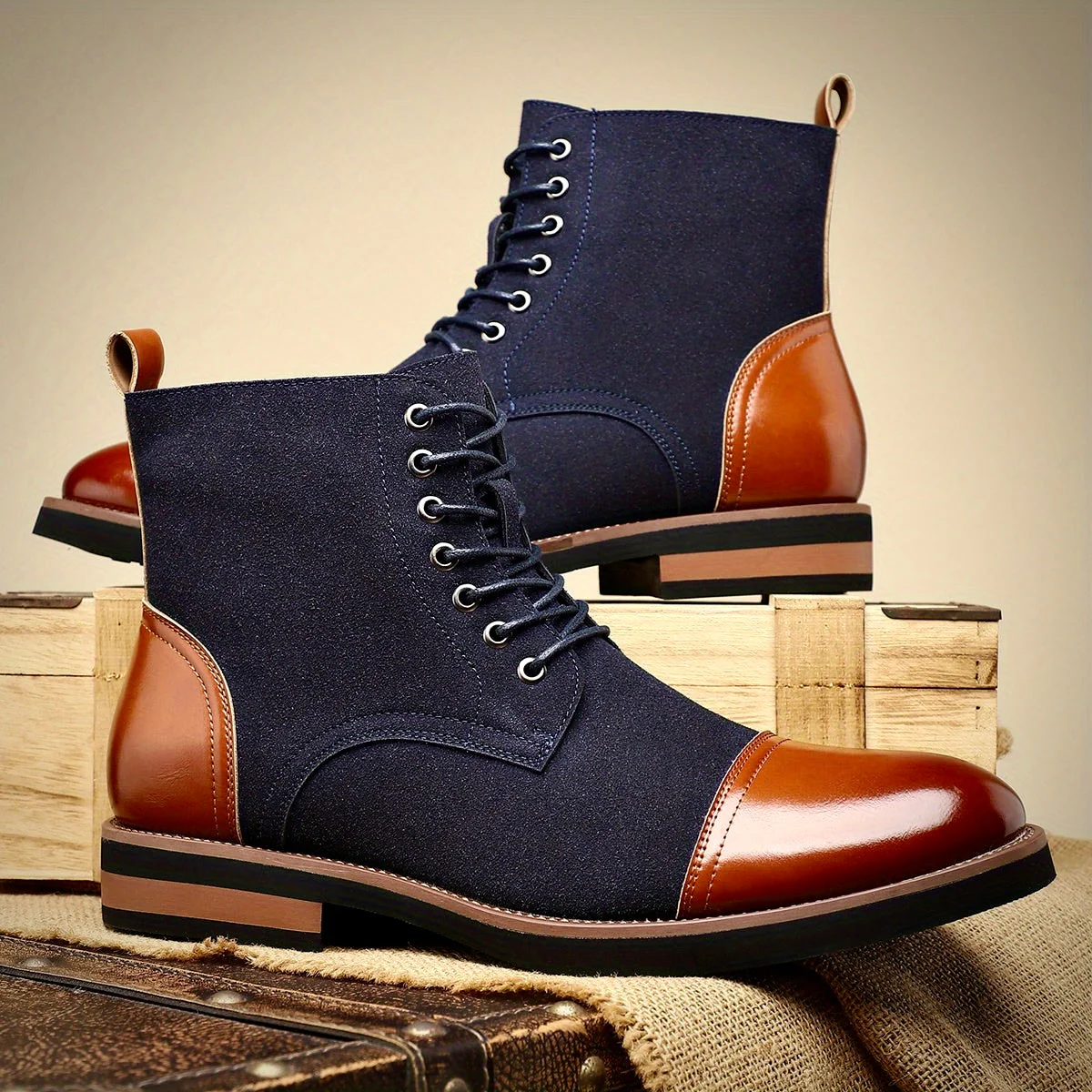 Elegante Herren Oxford Lederstiefel