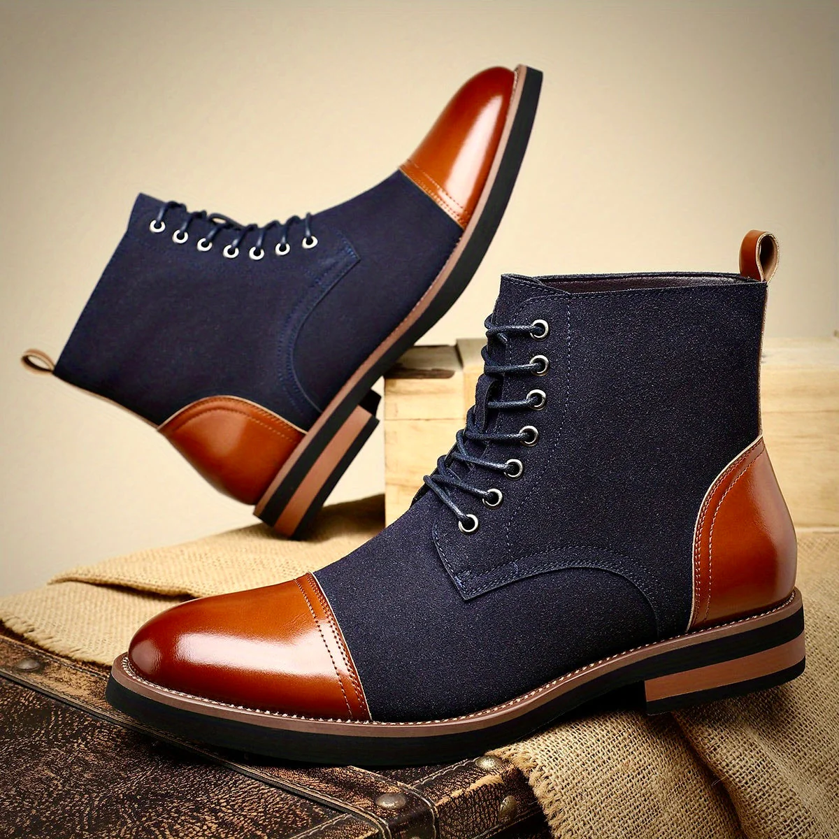 Elegante Herren Oxford Lederstiefel - Image 4