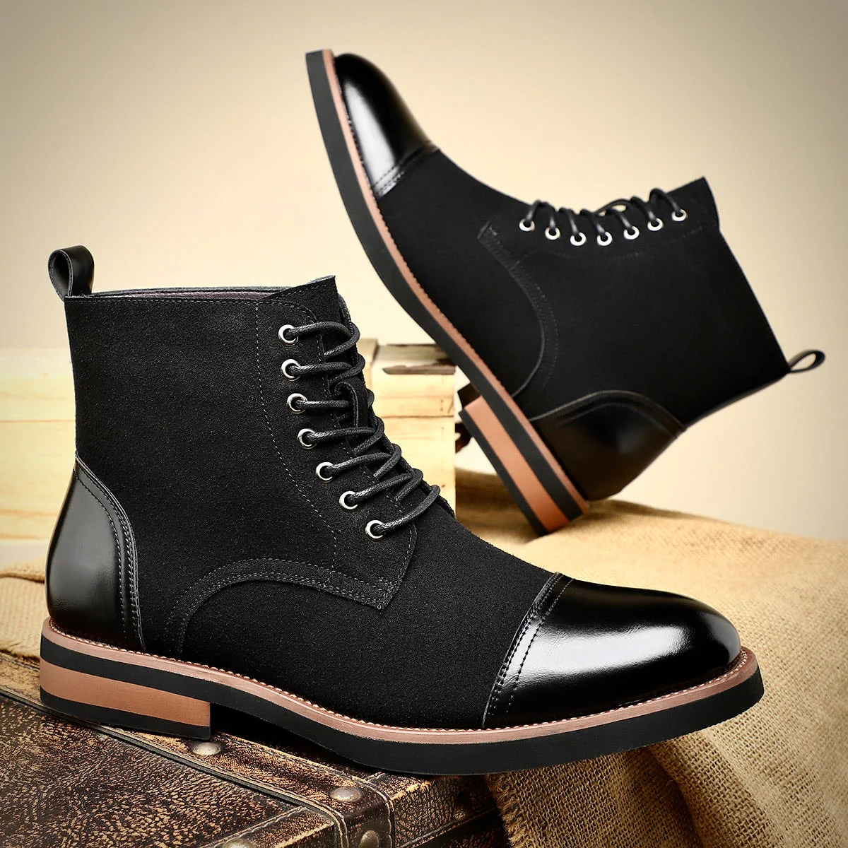 Elegante Herren Oxford Lederstiefel - Image 7