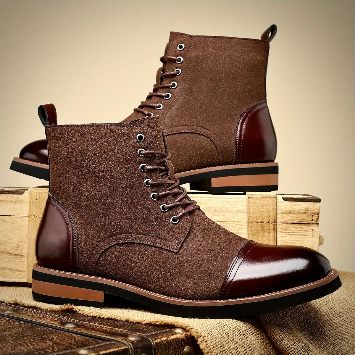Elegante Herren Oxford Lederstiefel - Image 8
