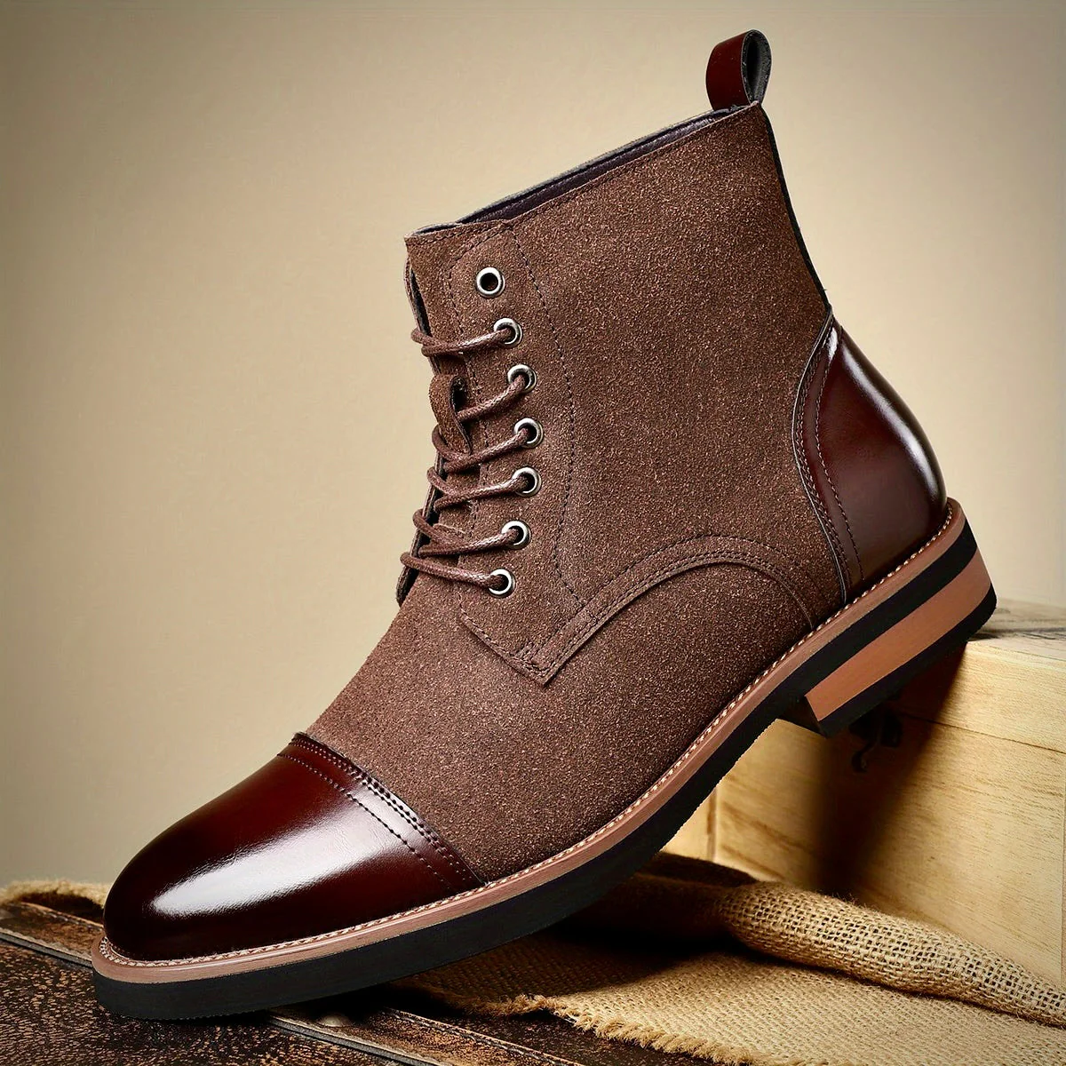 Elegante Herren Oxford Lederstiefel - Image 9