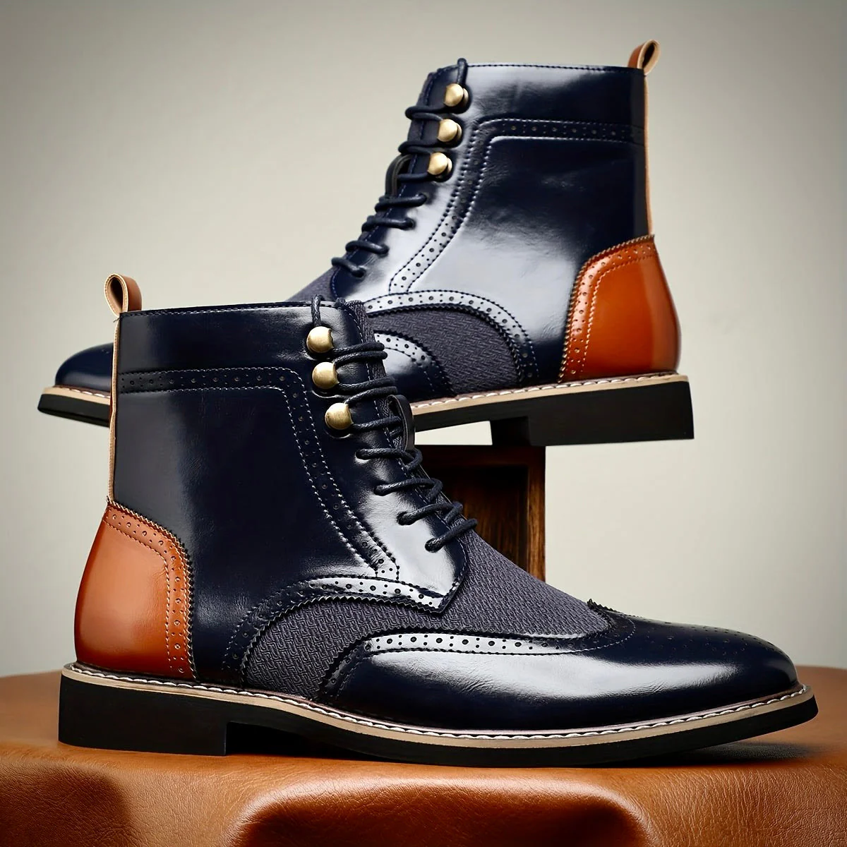 Elegante Herren Oxford Lederstiefel - Image 7