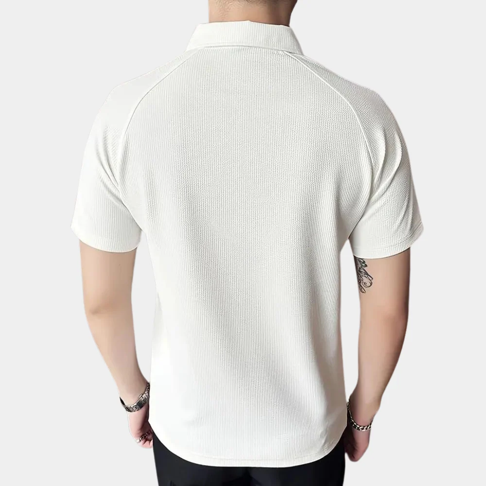 Herren Poloshirt mit Reißverschluss - Casual Eleganz - Baumwolle - Image 3