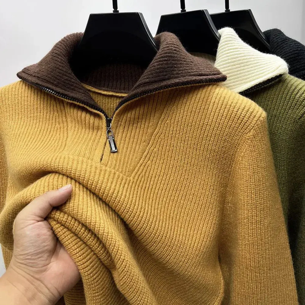 Herren Stehkragen Pullover mit Reißverschluss - Sportlich Elegant - Image 4