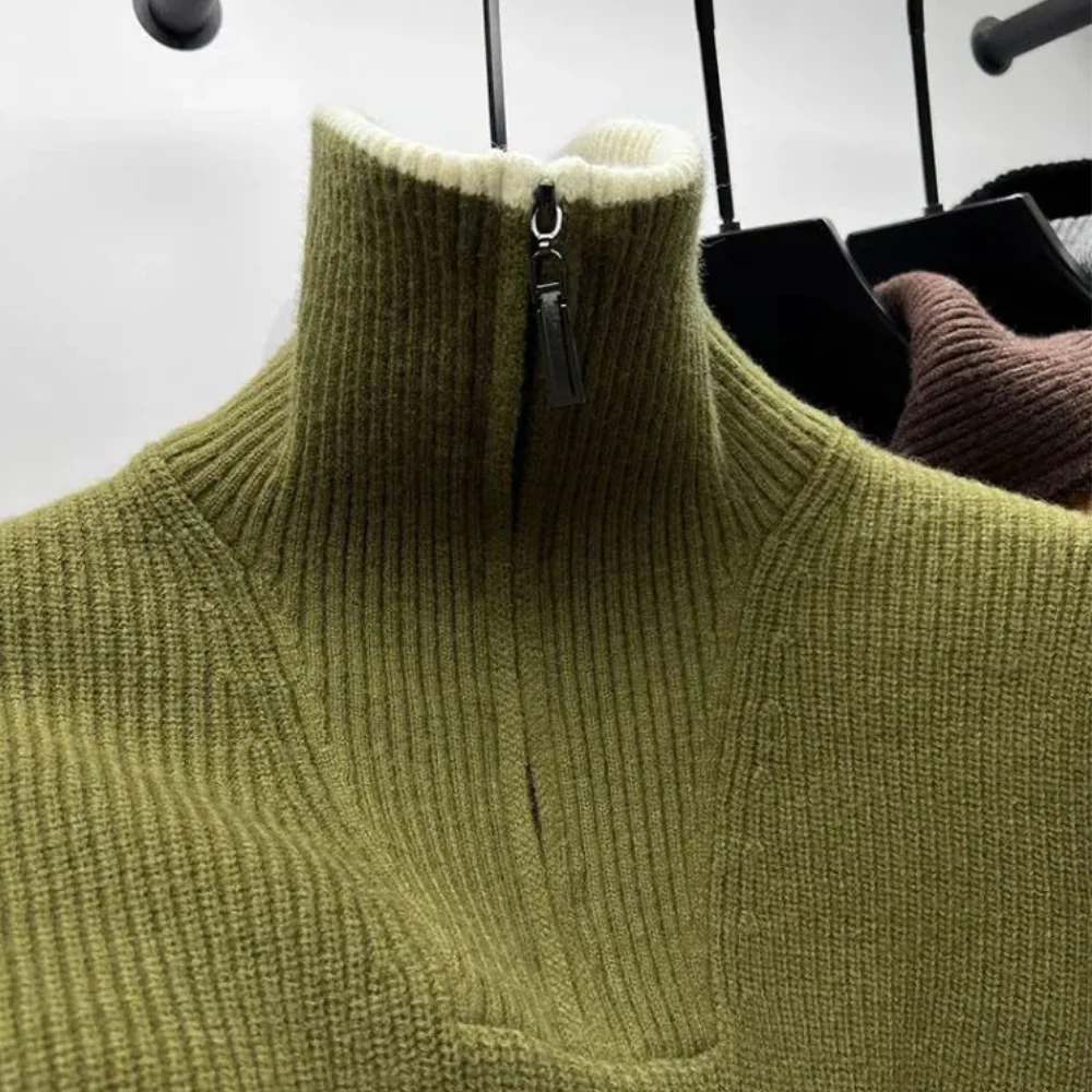 Herren Stehkragen Pullover mit Reißverschluss - Sportlich Elegant - Image 6