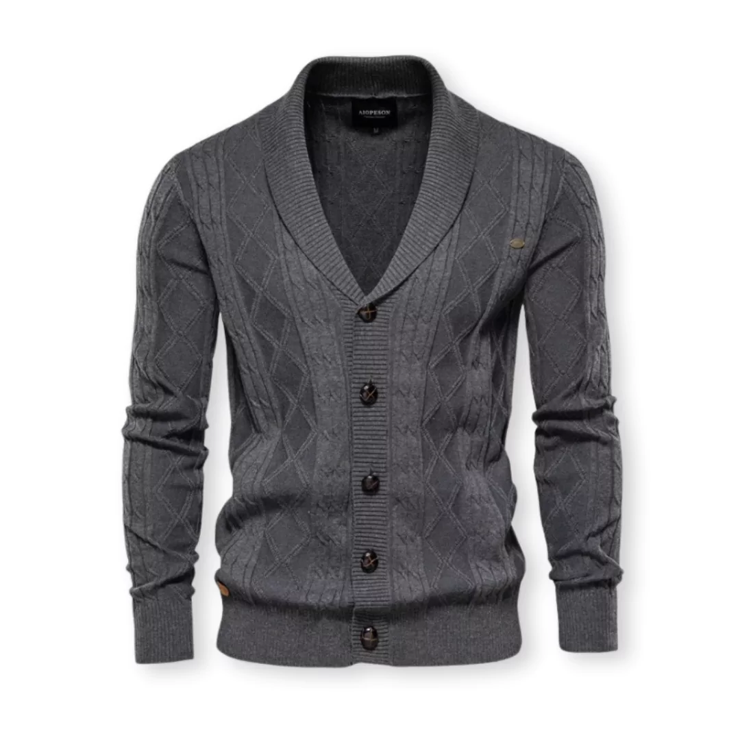 Herren Strickjacke mit Schalkragen - Klassisch Elegant - Image 4
