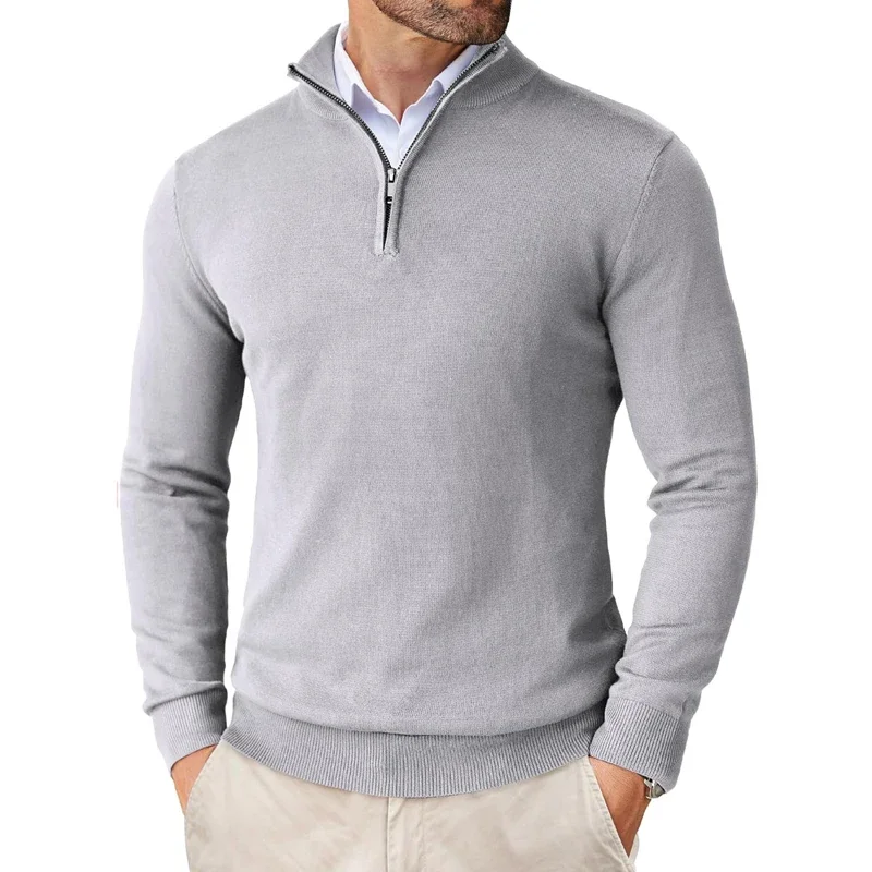 Herren Strickpullover mit Reißverschluss am Kragen - Weicher Baumwollmix - Image 10