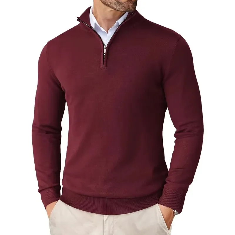 Herren Strickpullover mit Reißverschluss am Kragen - Weicher Baumwollmix - Image 4