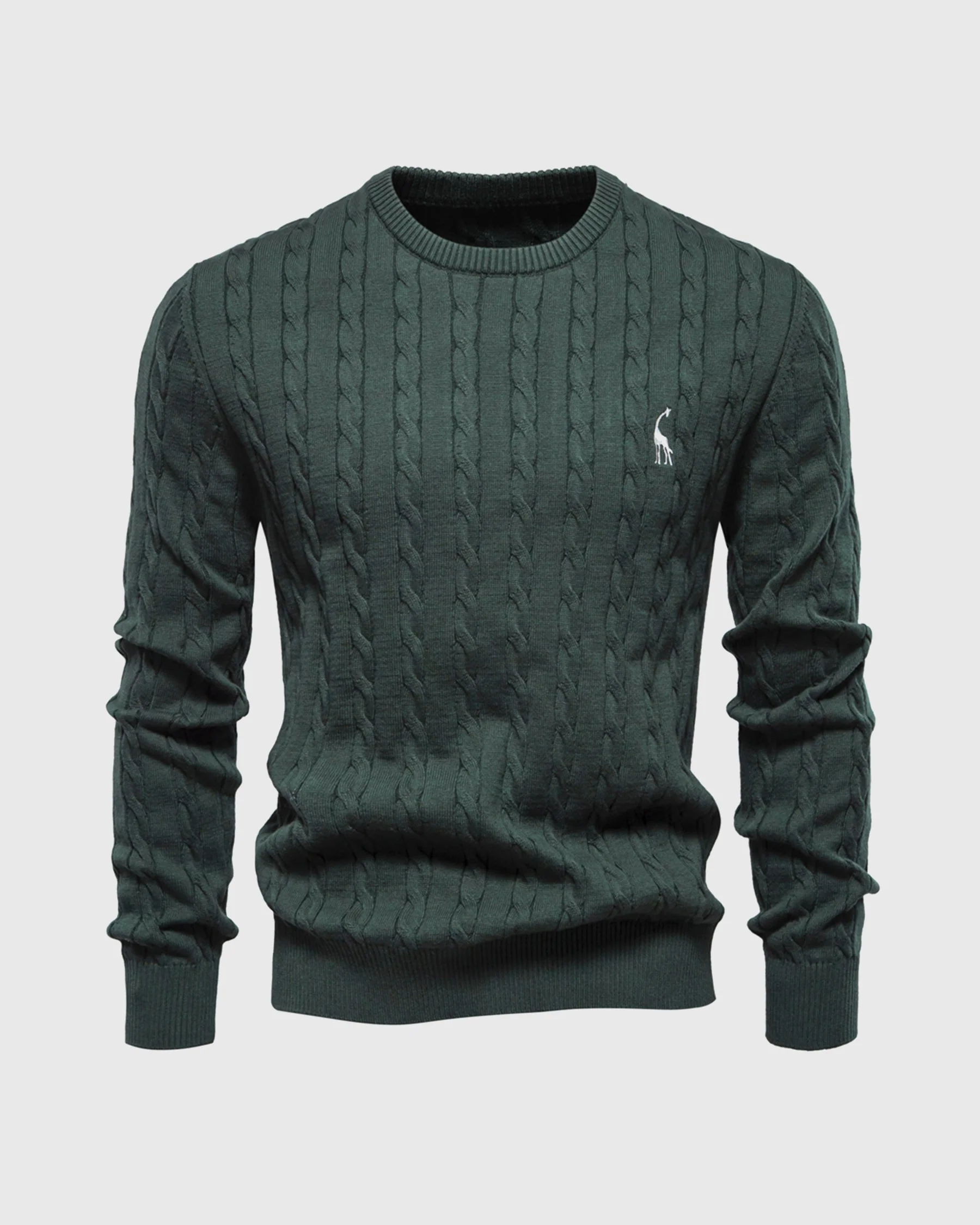 Herren Zopfmuster Strickpullover aus Baumwolle - Image 10