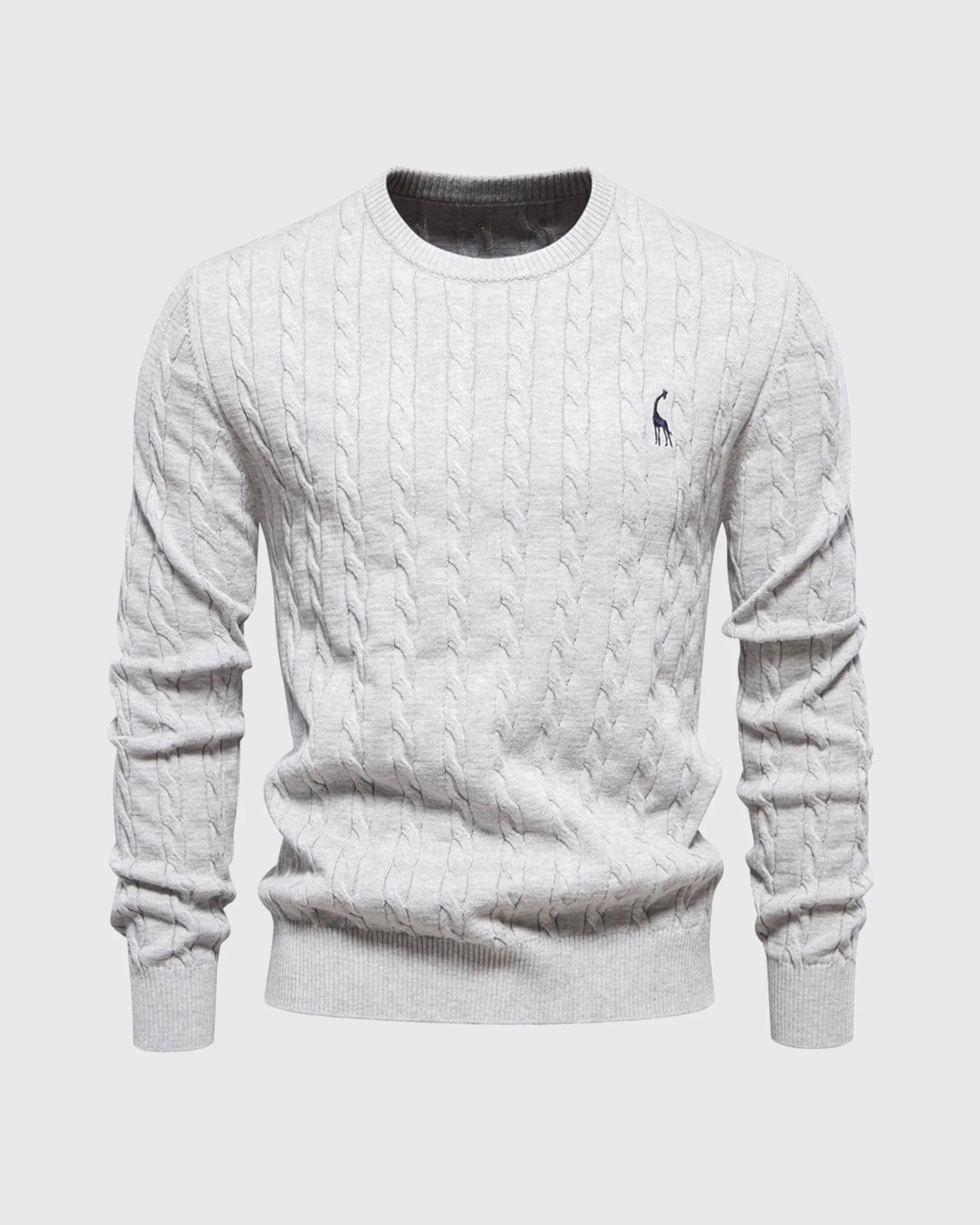 Herren Zopfmuster Strickpullover aus Baumwolle - Image 12