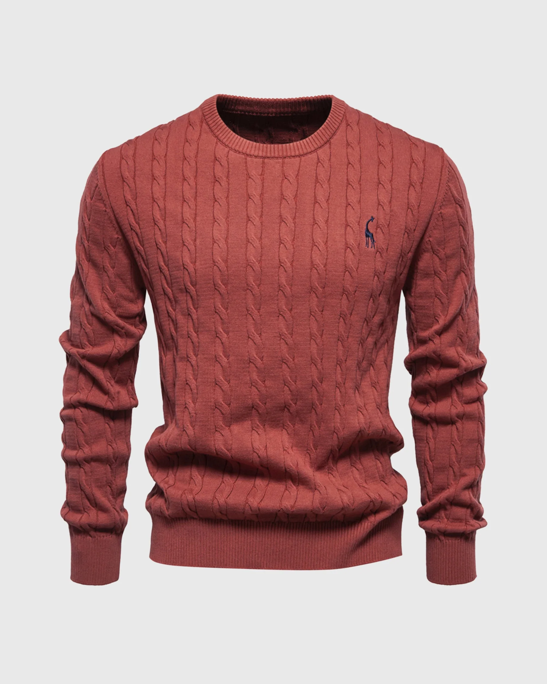 Herren Zopfmuster Strickpullover aus Baumwolle - Image 23